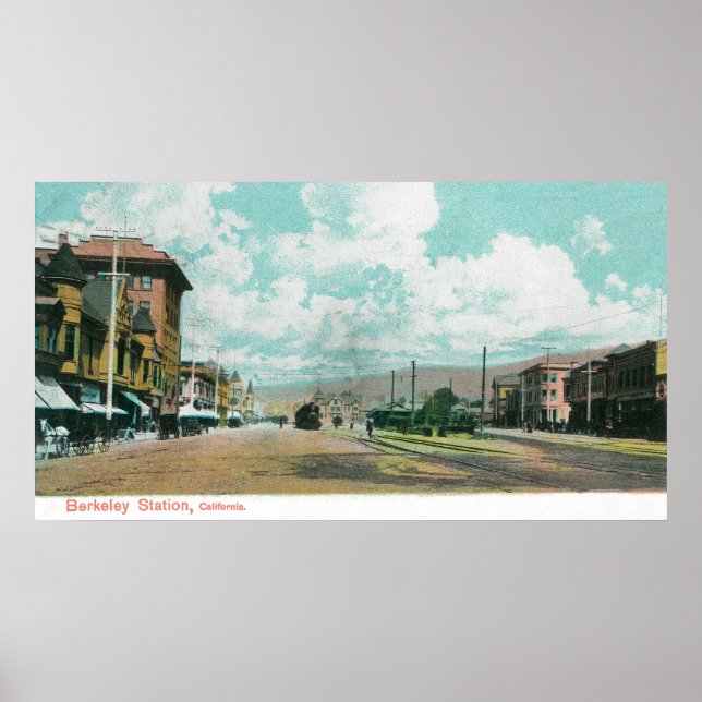 Póster Vista exterior de la estación BerkeleyBerkeley, CA (Frente)