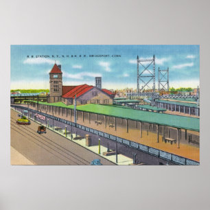 Póster Vista exterior de la estación de ferrocarril 2
