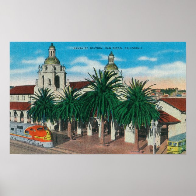Póster Vista exterior de la estación Santa Fe (Frente)