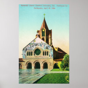 Póster Vista exterior de la iglesia conmemorativa en U