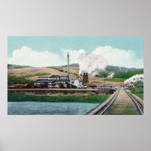 Póster Vista exterior de la madera de construcción Co de