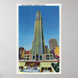 Póster Vista exterior de RCA Bldg, Rockefeller Center