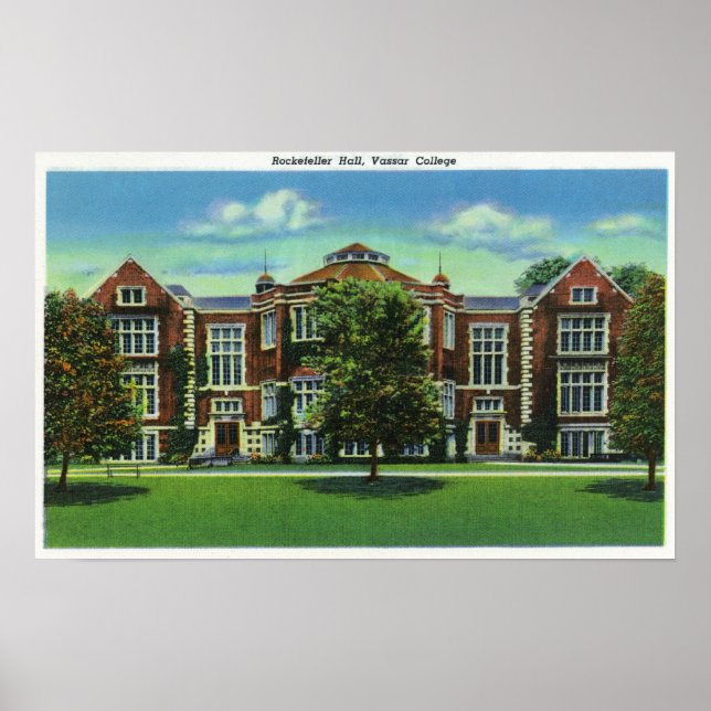 Póster Vista exterior de Rockefeller Hall, Vassar (Frente)
