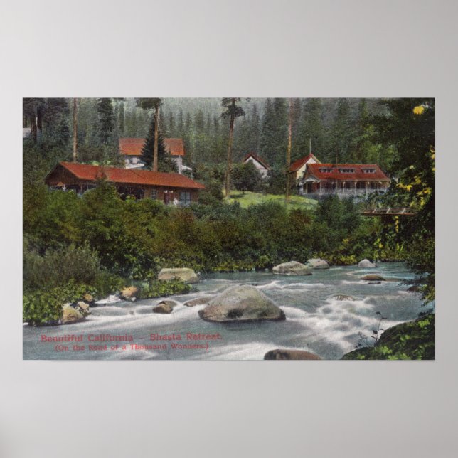 Póster Vista exterior de Shasta RetreatMt. Shasta, CA (Frente)