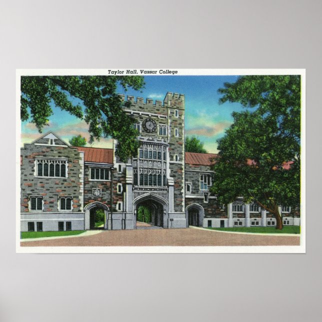 Póster Vista exterior de Taylor Hall, Vassar College (Frente)