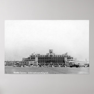 Póster Vista exterior del aeropuerto internacional Seattl