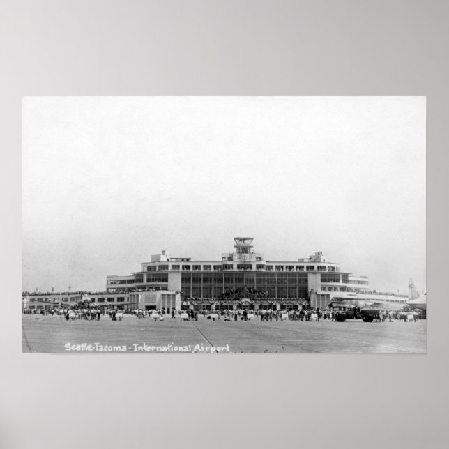 Póster Vista exterior del aeropuerto internacional Seattl (Frente)
