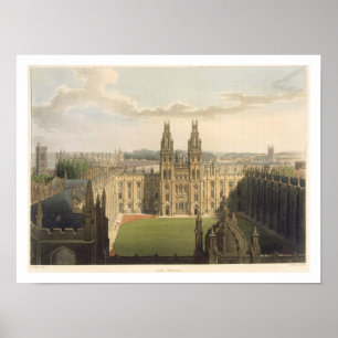 Póster Vista exterior del All Souls College, tomada del
