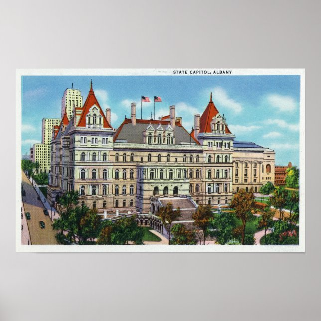 Póster Vista exterior del Capitolio Estatal (Frente)