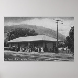 Póster Vista exterior del depósito de tren