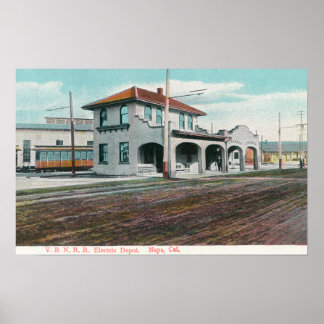 Póster Vista exterior del depósito eléctrico RR de VBN