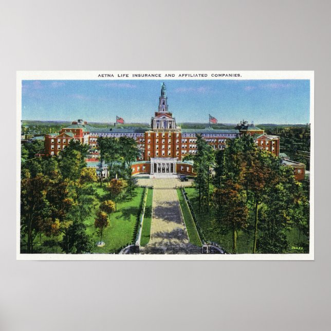 Póster Vista exterior del edificio del seguro de vida de  (Frente)