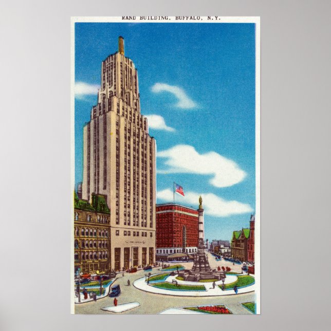 Póster Vista exterior del edificio Rand (Frente)