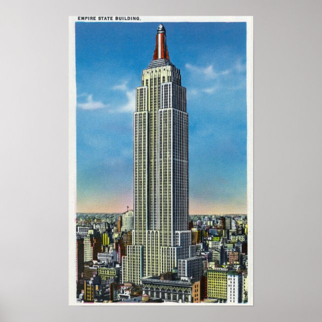 Póster Vista exterior del Empire State Bldg (Frente)