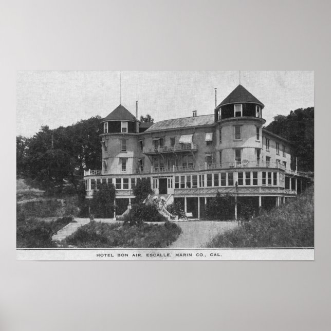 Póster Vista exterior del Hotel Bon Air en Escalle (Frente)