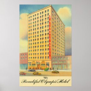 Póster Vista exterior del hotel olímpico