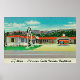 Póster Vista exterior del motel del golf, Montecito