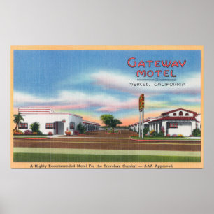 Póster Vista exterior del Motel Gateway Merced, CA