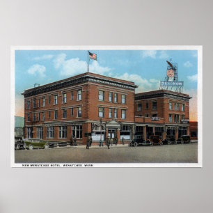 Póster Vista exterior del nuevo Wenatchee Hotel