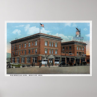Póster Vista exterior del nuevo Wenatchee Hotel