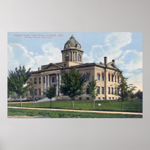 Póster Vista exterior del Palacio de Justicia del condado