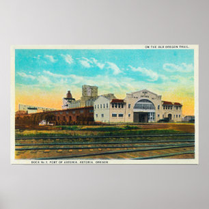 Póster Vista exterior del puerto de edificio del muelle
