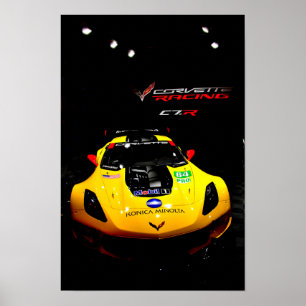 Póster Vista frontal C7.R de Chevrolet Corvette