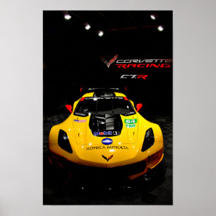Póster Vista frontal C7.R de Chevrolet Corvette