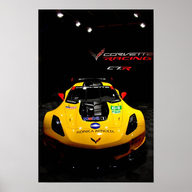 Póster Vista frontal C7.R de Chevrolet Corvette (Frente)
