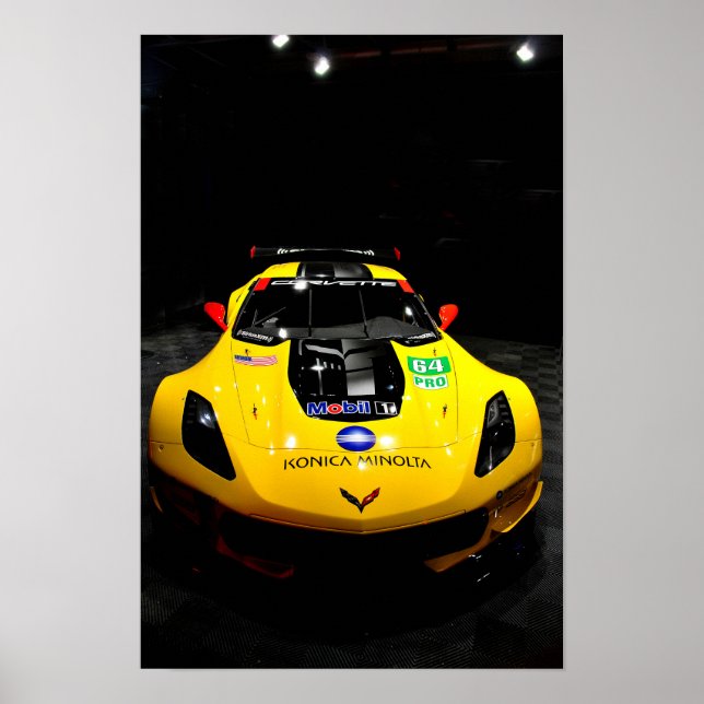 Póster Vista frontal C7.R de Chevrolet Corvette (Frente)