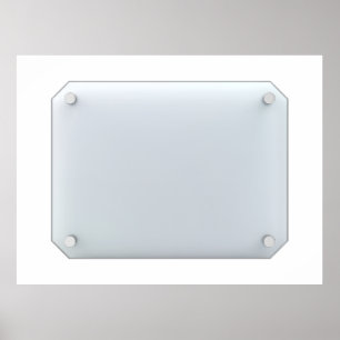 Póster Vista frontal de la placa de señalización de vidri