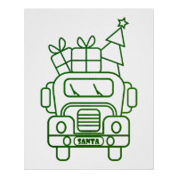Vista frontal del camión de Navidades de esquema