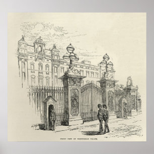 Póster Vista frontal del Palacio de Buckingham