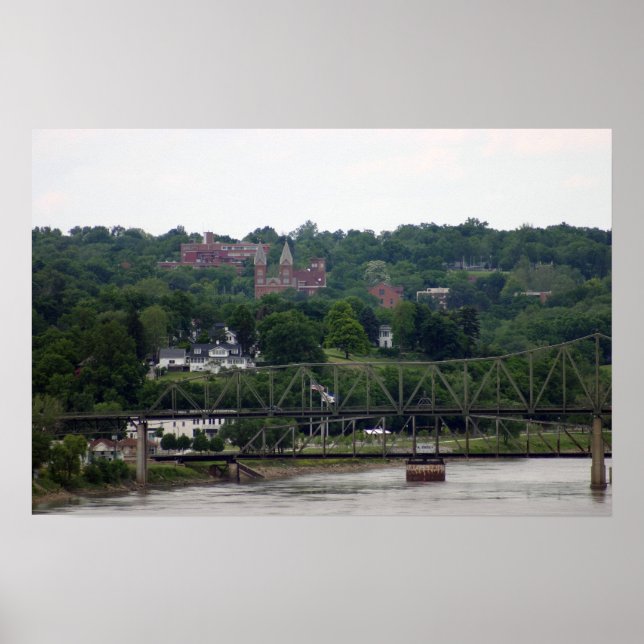 Póster Vista general de Atchison, Kansas (Frente)