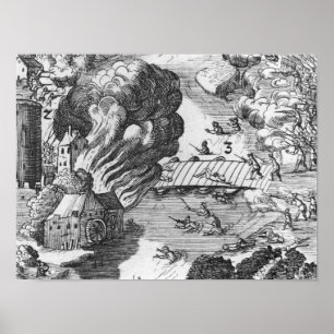 Póster Vista general de la batalla de Muhlberg