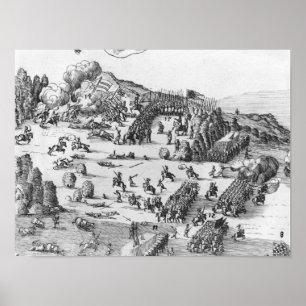 Póster Vista general de la batalla de Muhlberg