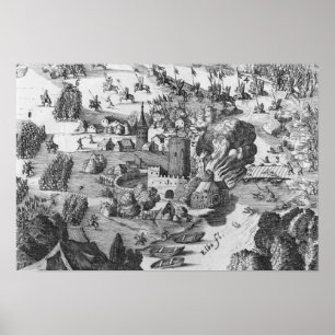 Póster Vista general de la batalla de Muhlberg