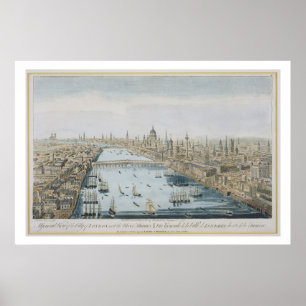 Póster Vista general de la ciudad de Londres y el río