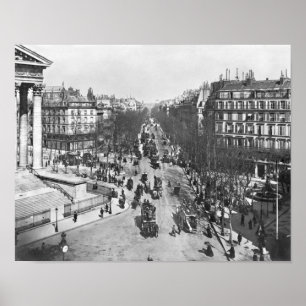 Póster Vista general de la plaza de la Madeleine