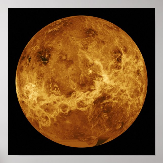 Póster Vista global de la superficie de Venus (Frente)