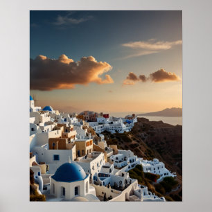Póster Vista impresionante de Santorini