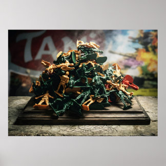 Póster Vista infantil de la guerra de juguete