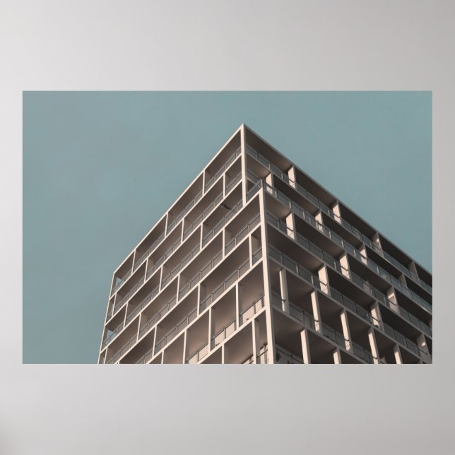 PÓSTER VISTA INFERIOR DEL EDIFICIO DE ALTO AUMENTO (Frente)