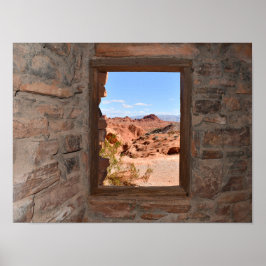 Póster Vista interior de la cabaña del Valle de Fuego 