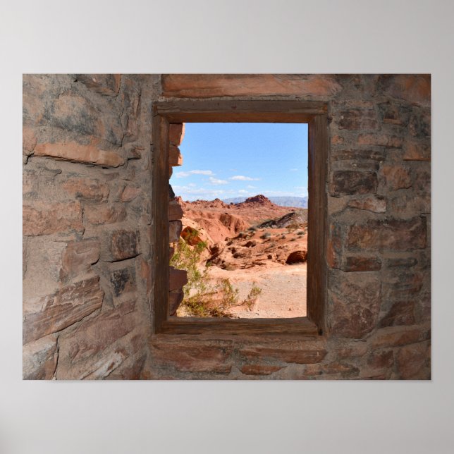 Póster Vista interior de la cabaña del Valle de Fuego  (Frente)