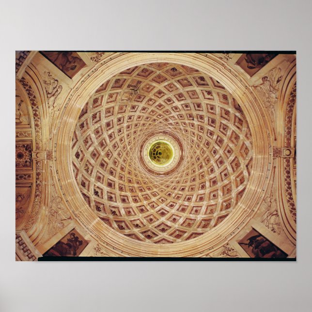 Póster Vista interior de la cúpula de la capilla (Frente)