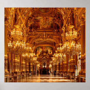 Póster Vista interior de la Ópera de París