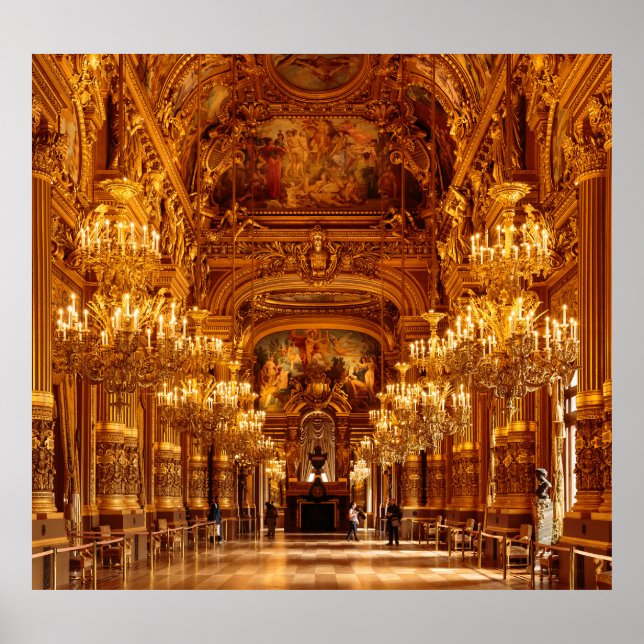 Póster Vista interior de la Ópera de París (Frente)