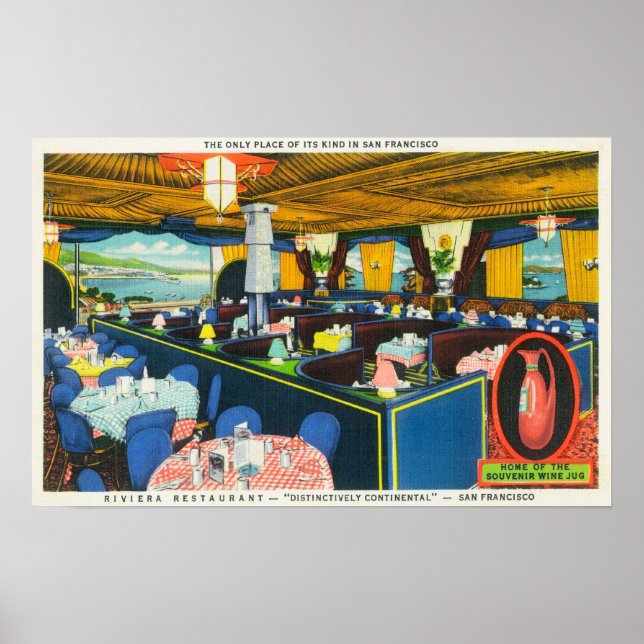 Póster Vista interior del restaurante Riviera (Frente)