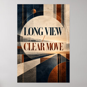 Póster Vista Larga Movimiento Claro Tipografía Geométrica